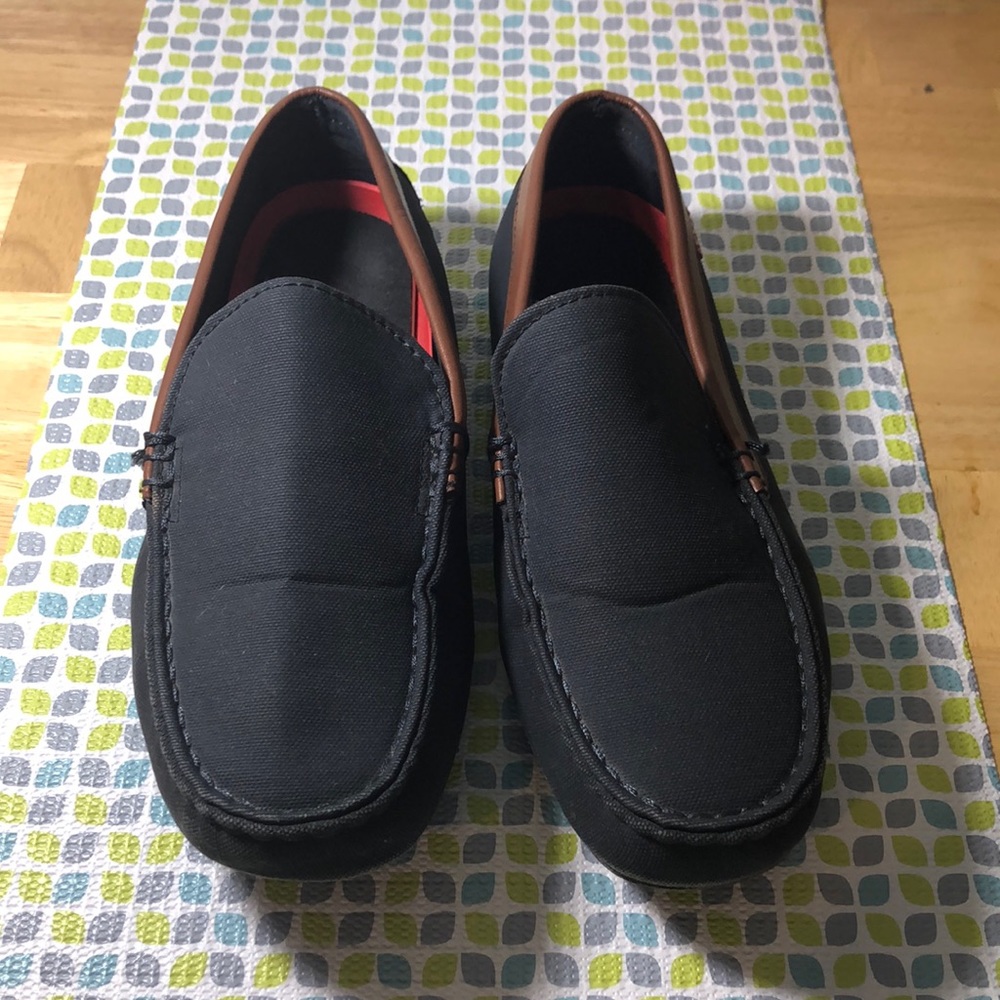 Levi’s Comfort Casual Men’s Navy Blue Brown Shoes Size US 9.5